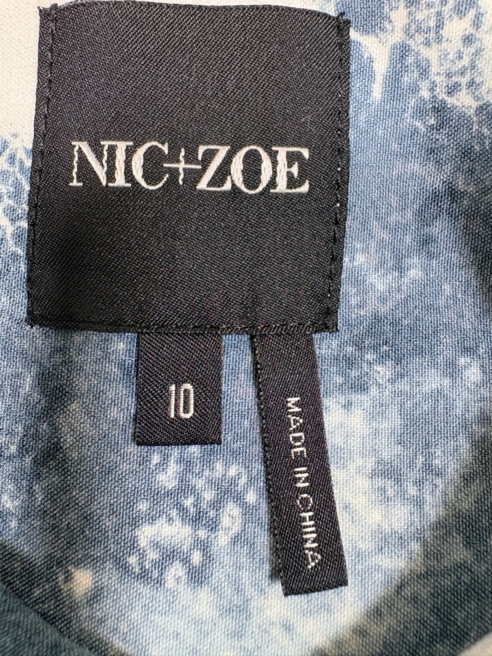 NIC+ZOE Blue and Cream Mini Dress - Picture 11 of 12